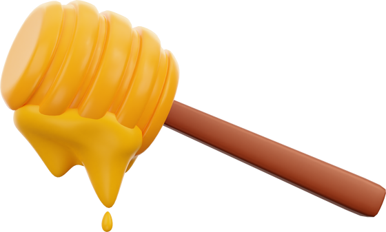 3D Honey Spoon Illustration